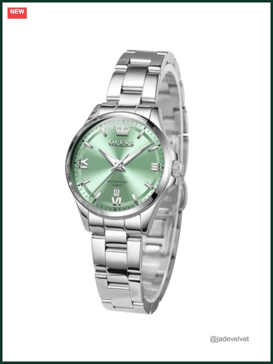 Stainless Steel Womens Wrist Watch with Hidden Clasp Adjustable Bracelet Quartz main image 4